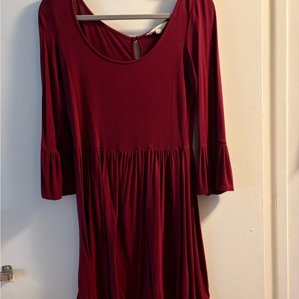 Elegant Burgundy Dress